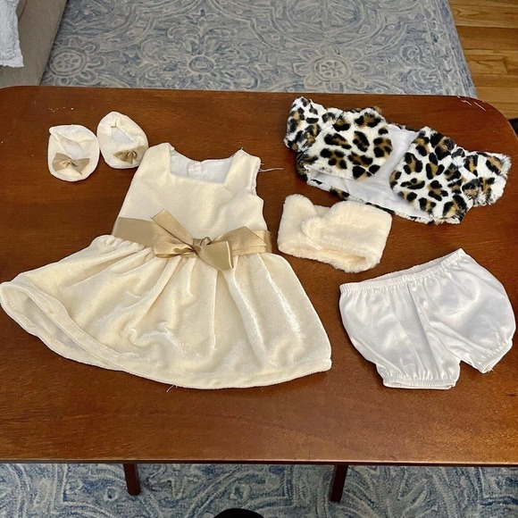 Doll Clothing Dan Dee Cheetah Jacket Slippers Dress Wrap Undergarments C… - Picture 1 of 7